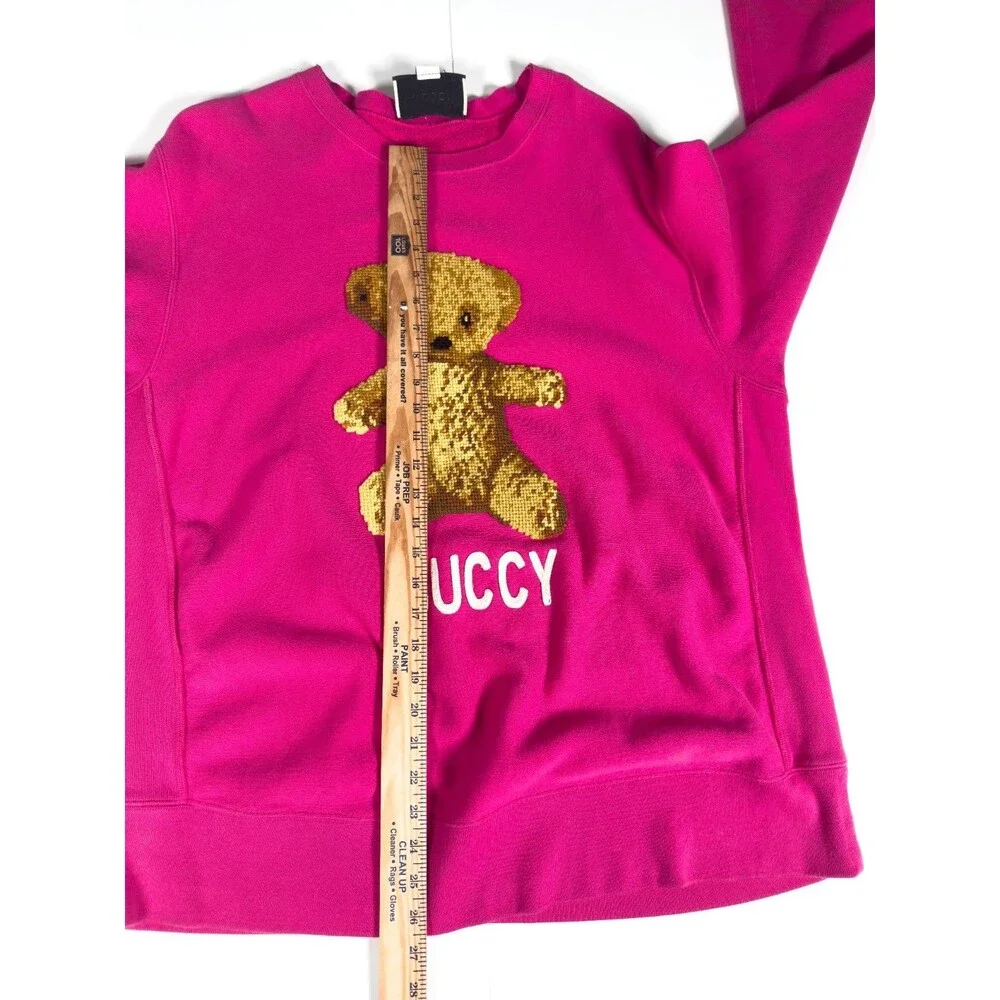 Authentic Gucci Pink Embroidered Teddy Bear Sweater XXXL